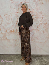 Calças de chiffon estampadas com Aladdin