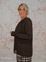 BLUSA GASA MANGAS PLISADA