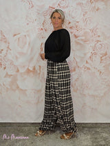 Calças de chiffon estampadas com Aladdin