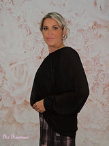 BLUSA GASA MANGAS PLISADA