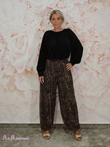 Calças de chiffon estampadas com Aladdin