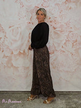 Calças de chiffon estampadas com Aladdin