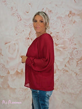 BLUSA GASA MANGAS PLISADA