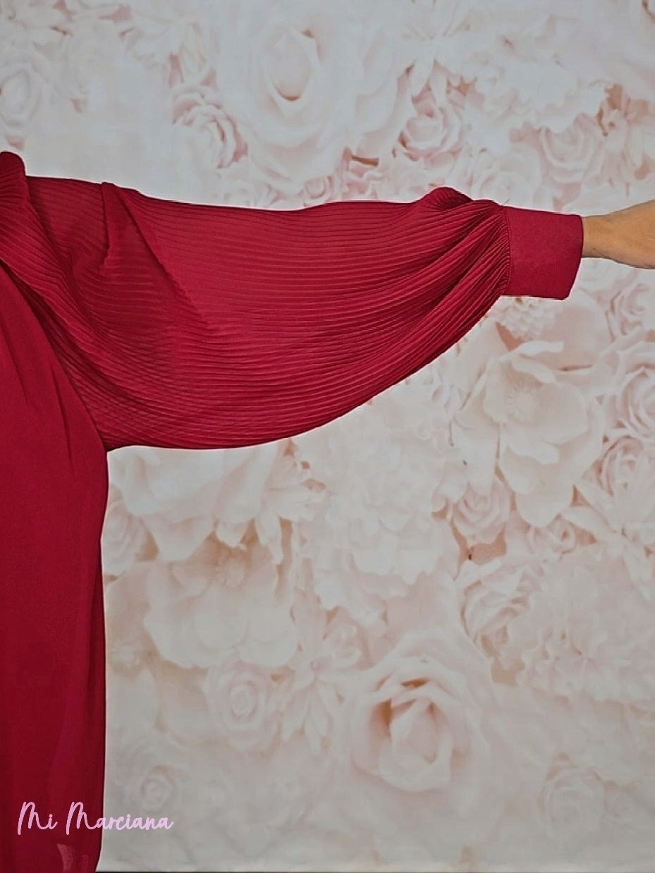 BLUSA GASA MANGAS PLISADA