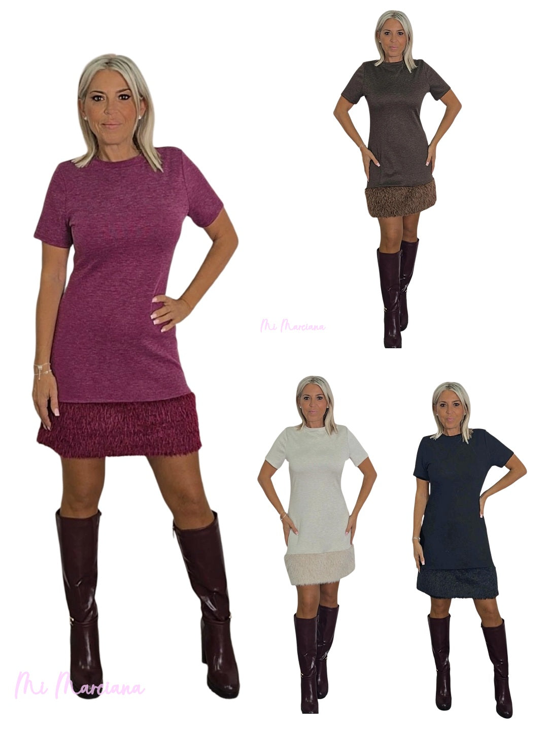 VESTIDO CURTO DE PELE TRICÔ