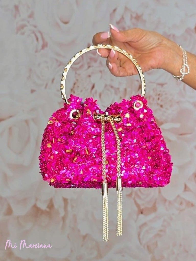BORSA IN PIETRA CON MANICO IN STRASS