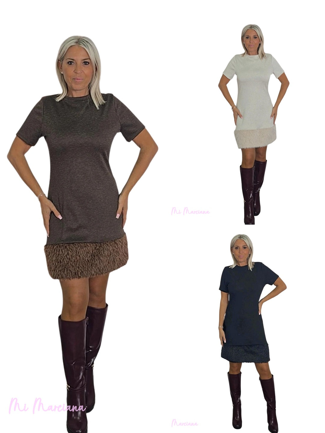 VESTIDO CURTO DE PELE TRICÔ