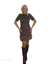 VESTIDO CURTO DE PELE TRICÔ