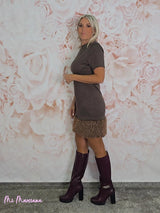 VESTIDO CURTO DE PELE TRICÔ