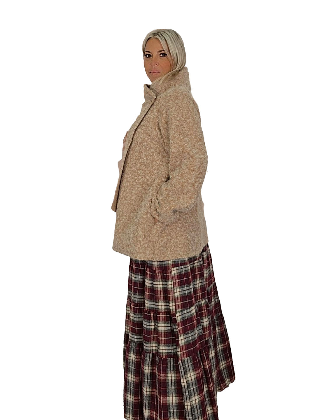 CHAQUETON CRUZADA LANA FLOCADA  JOT