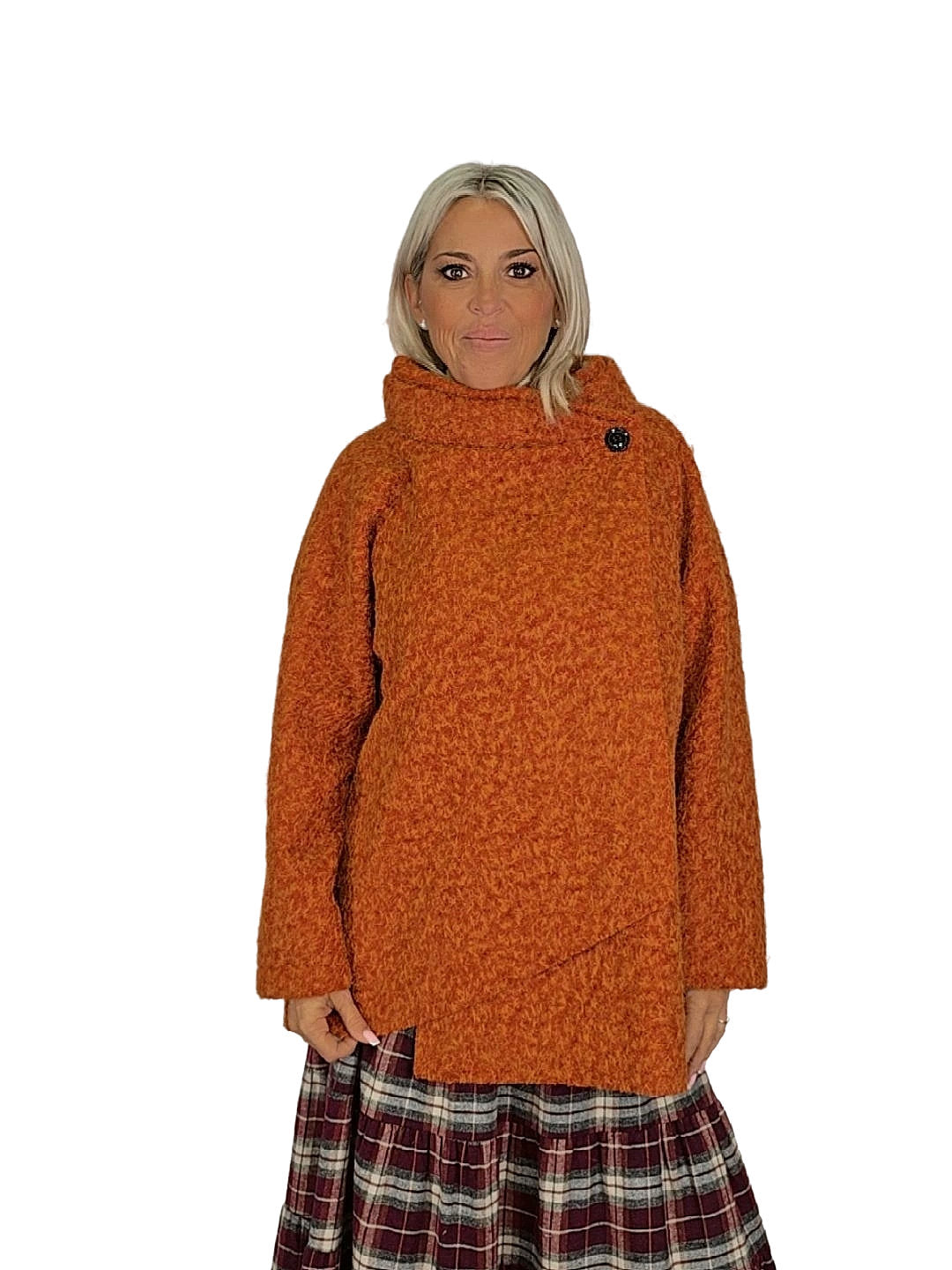 CHAQUETON CRUZADA LANA FLOCADA  JOT