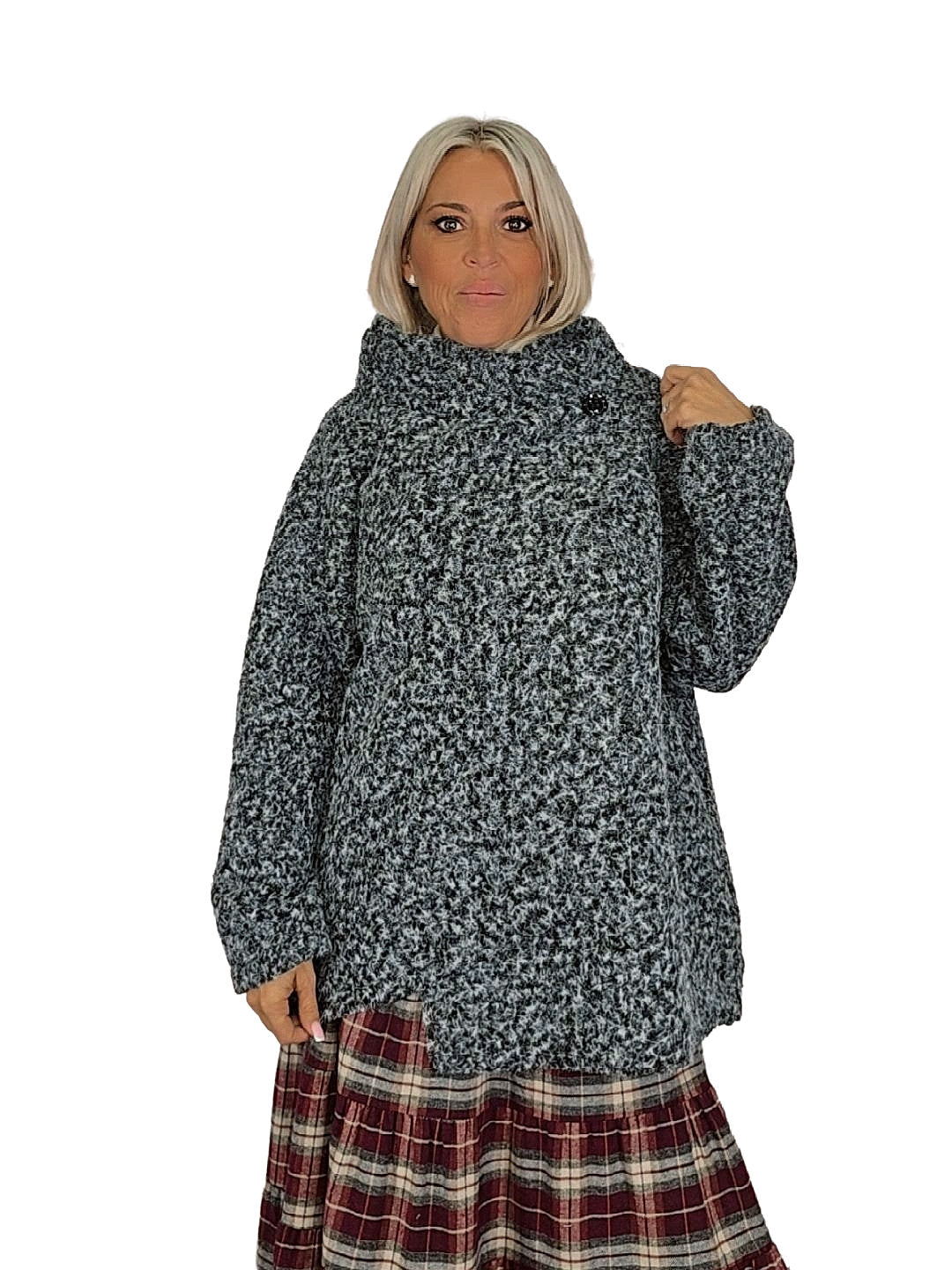 CHAQUETON CRUZADA LANA FLOCADA  JOT