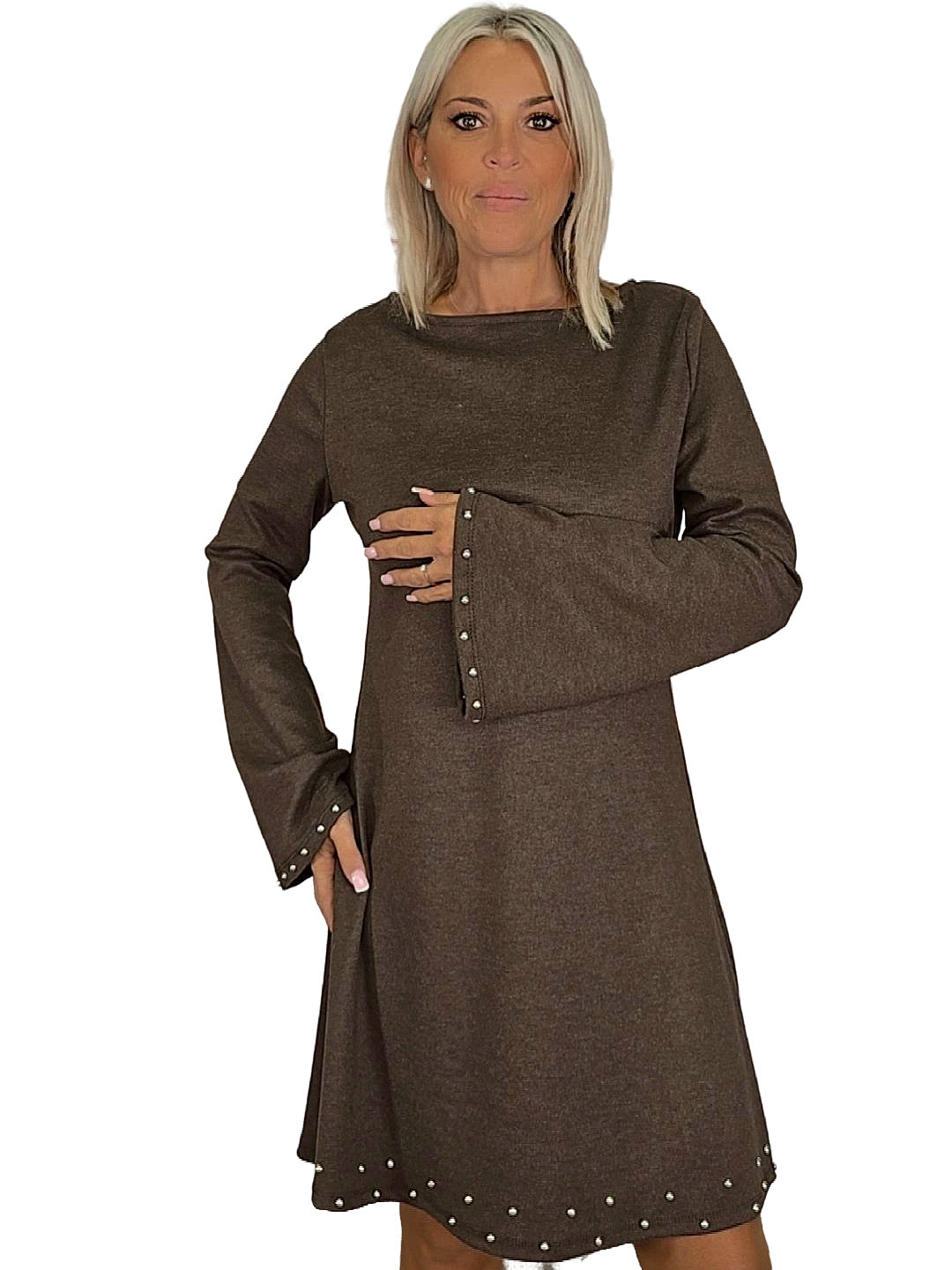 VESTIDO SINO COM TACHAS