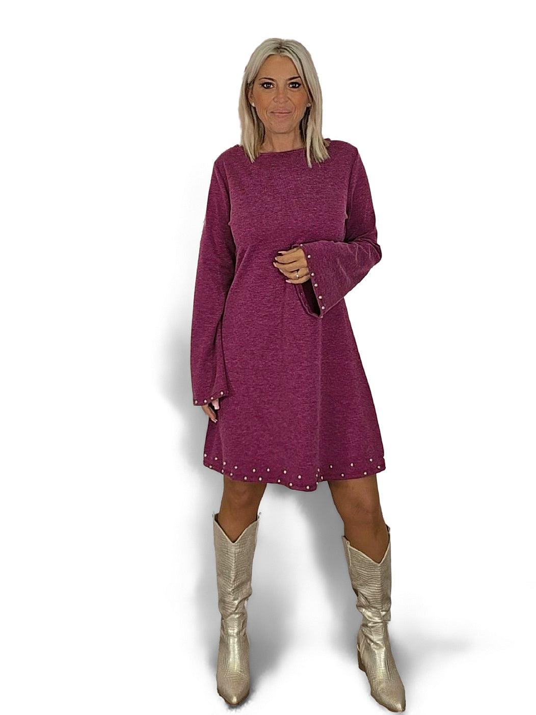 VESTIDO SINO COM TACHAS