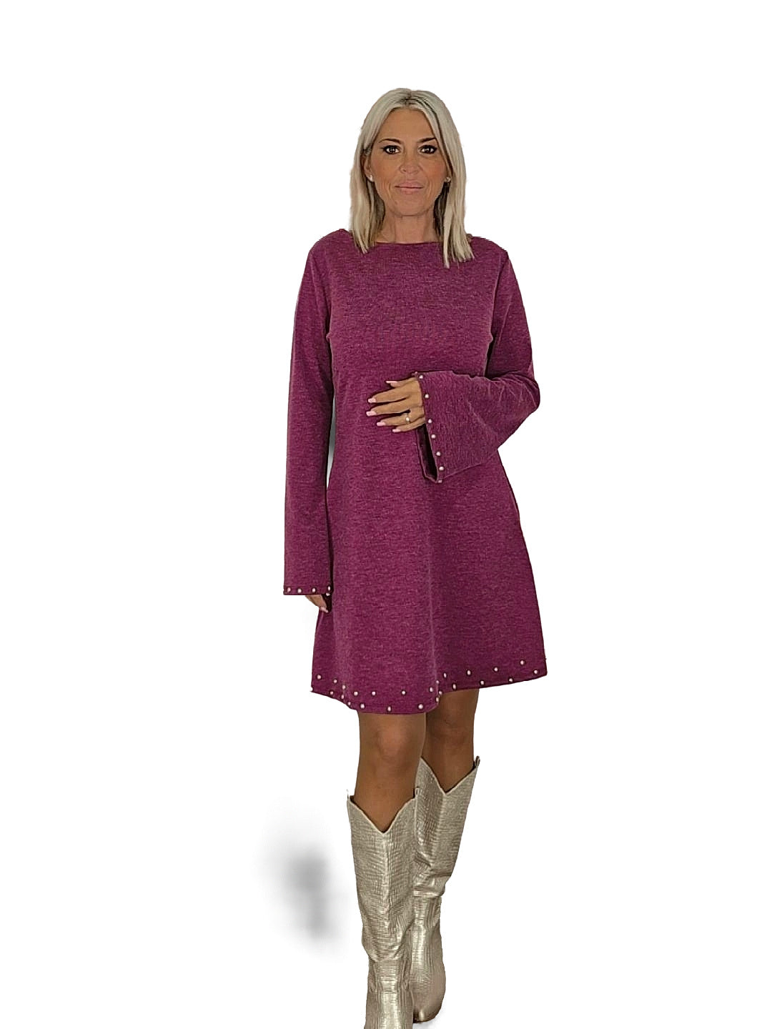 VESTIDO SINO COM TACHAS