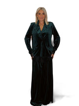 Fato de veludo com renda