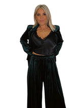 Fato de veludo com renda