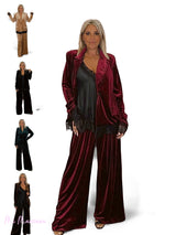 Fato de veludo com renda