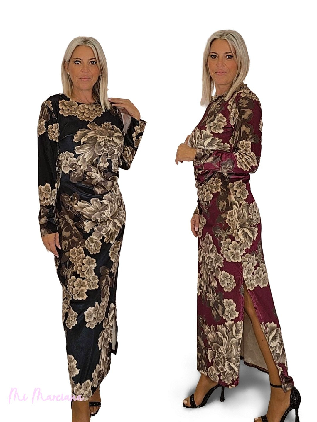 VESTIDO TERCIOPELO FLORES