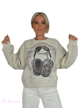 SUDADERA CORTA AURICULARES STRASS JOT