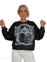 SUDADERA CORTA AURICULARES STRASS JOT