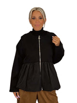 CHAQUETA COMBINADA GLOBO TAFETÁN