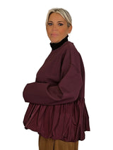 CHAQUETA COMBINADA GLOBO TAFETÁN