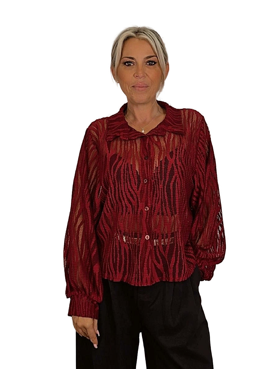 BLUSA SEMITRANSPARENTE REJILLA