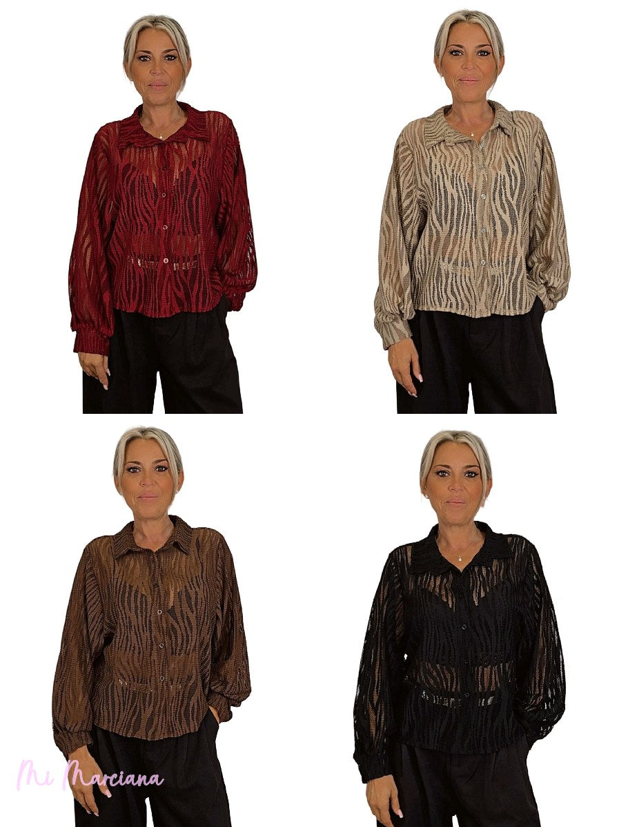 BLUSA SEMITRANSPARENTE REJILLA