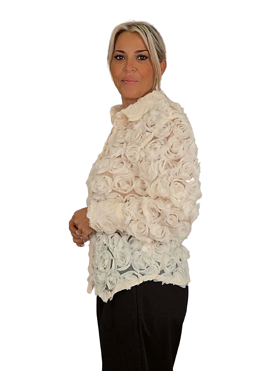 CAMISA TUL FLORES 3D JOT