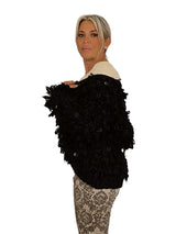 Casaco JOT com folhos e lantejoulas