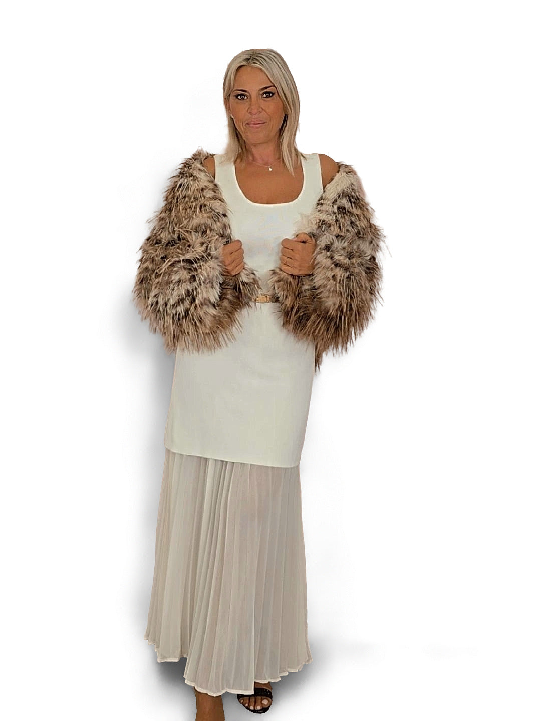 VESTIDO PUNTO COMBINADO PLISADO