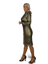 VESTIDO CORTO FRUNCIDO GLOW METALIZADO JOT