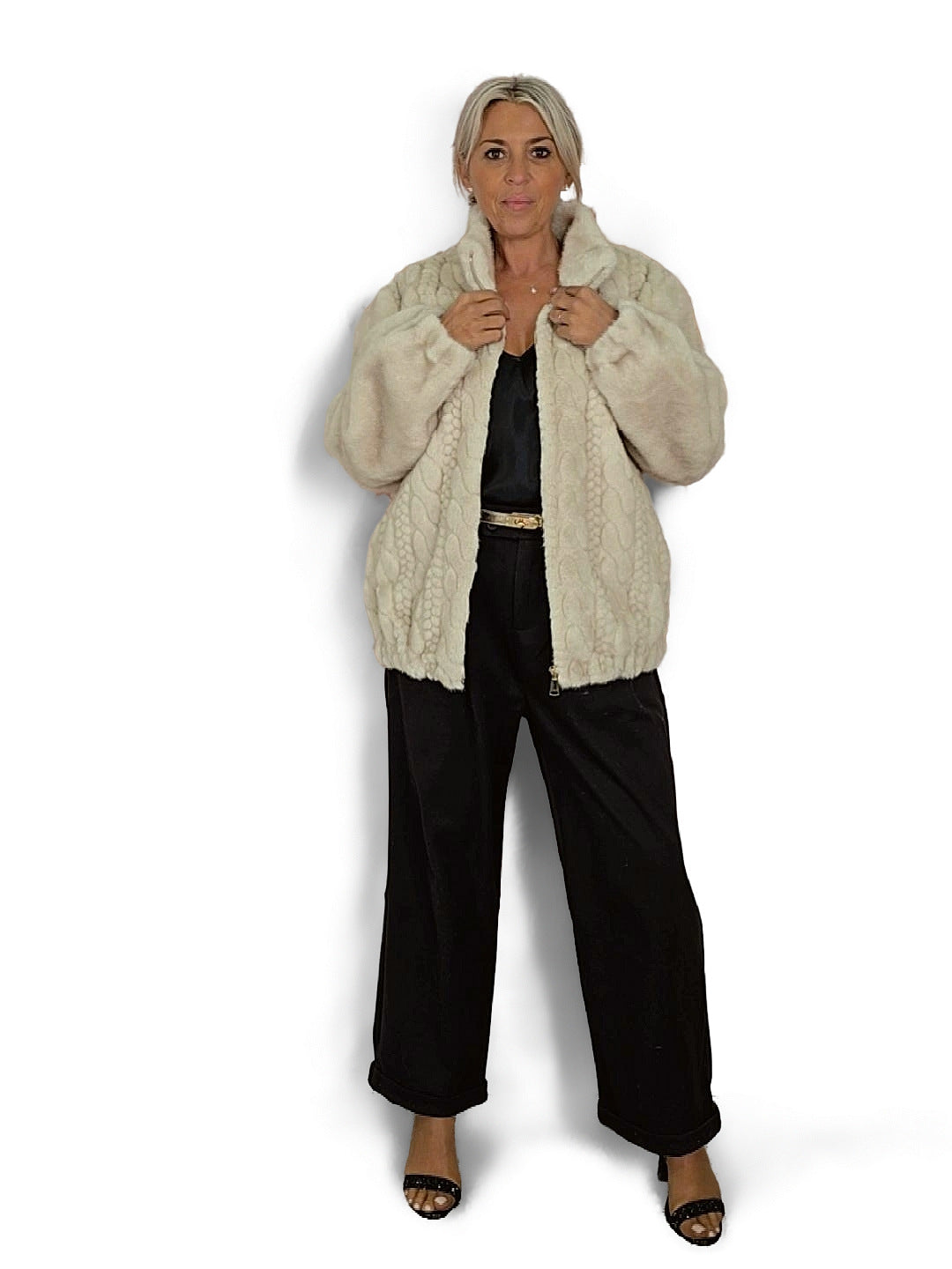 GIACCA IN ECOPELLE INTRECCIATA