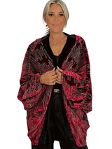 KIMONO IN VELLUTO RICAMATO JOT CON GLITTER