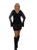 MINI FALDA TUL BORDADA CON LENTEJUELAS