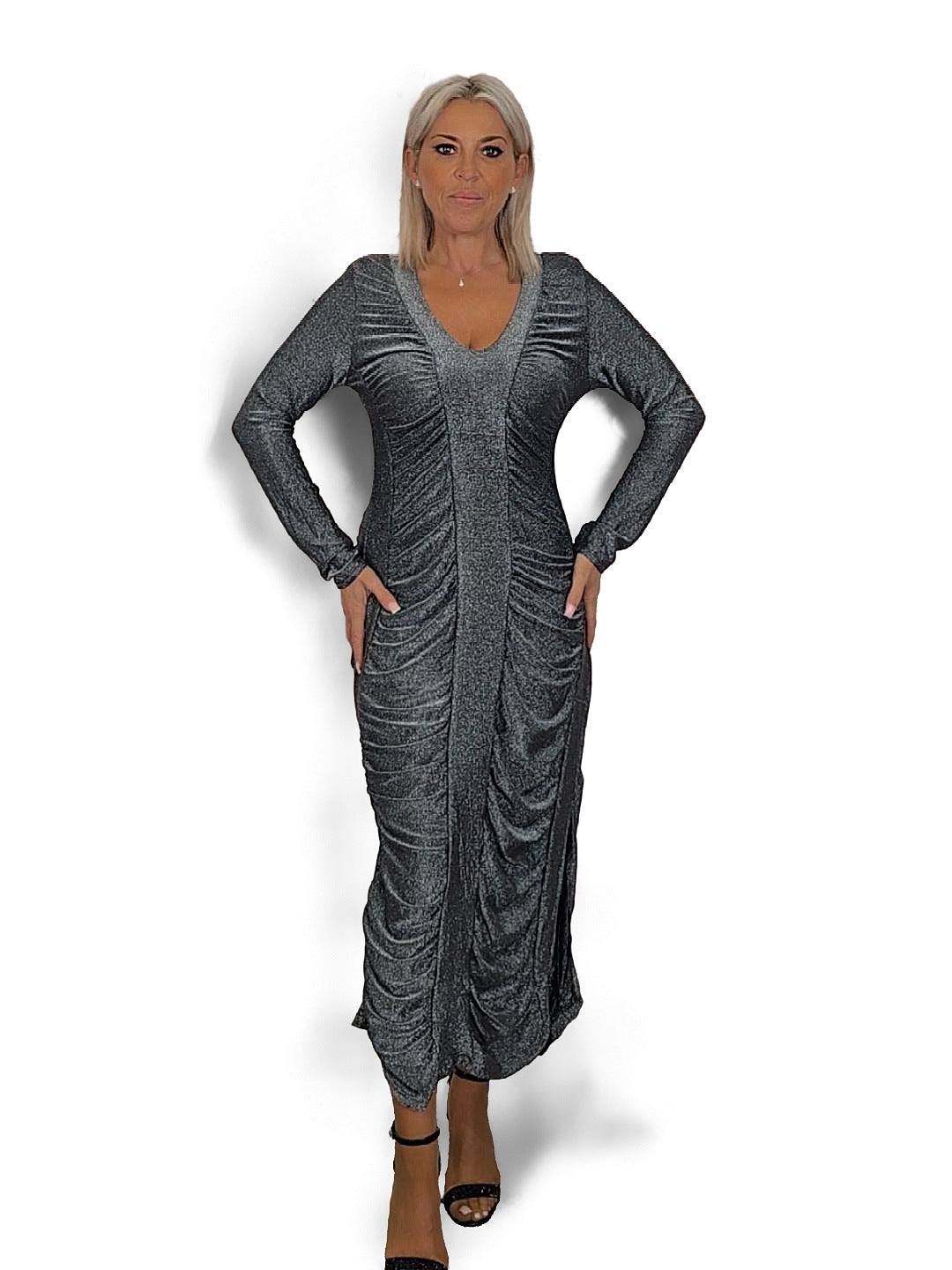 VESTIDO LUREX FRUNCIDO JOT