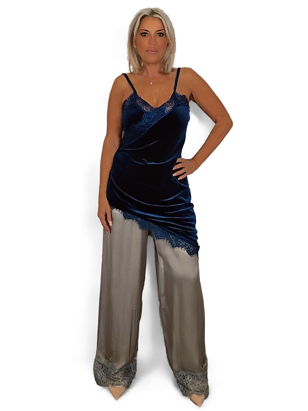 TOP VESTIDO LENCERO TERCIOPELO