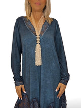 COLLAR TUL PERLAS ABALORIO