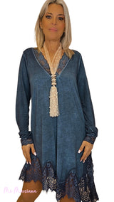 TOP/VESTIDO LENCERO MANGAS ASIMETRICO JOT