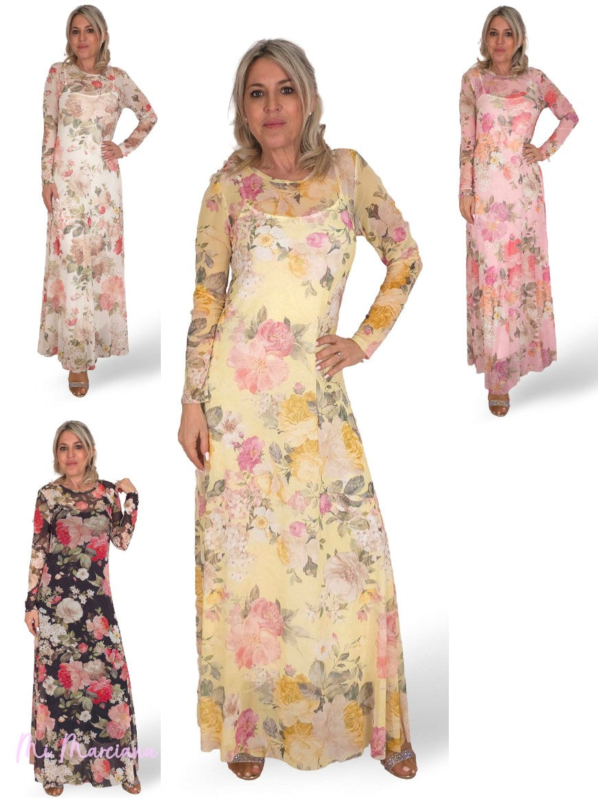 VESTIDO FLORAL DE TULE