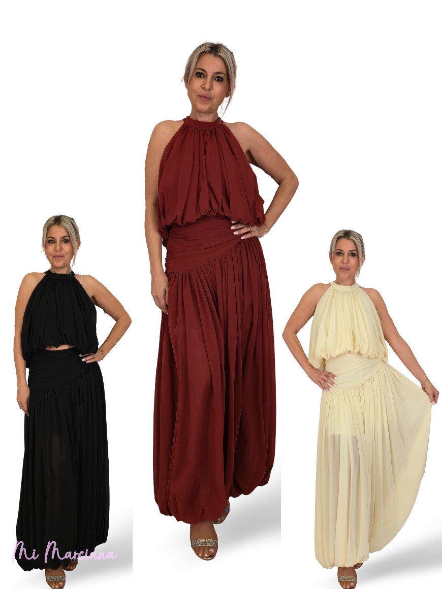 ENSEMBLE HAUT ET PANTALON EN CHIFFON ALIDN