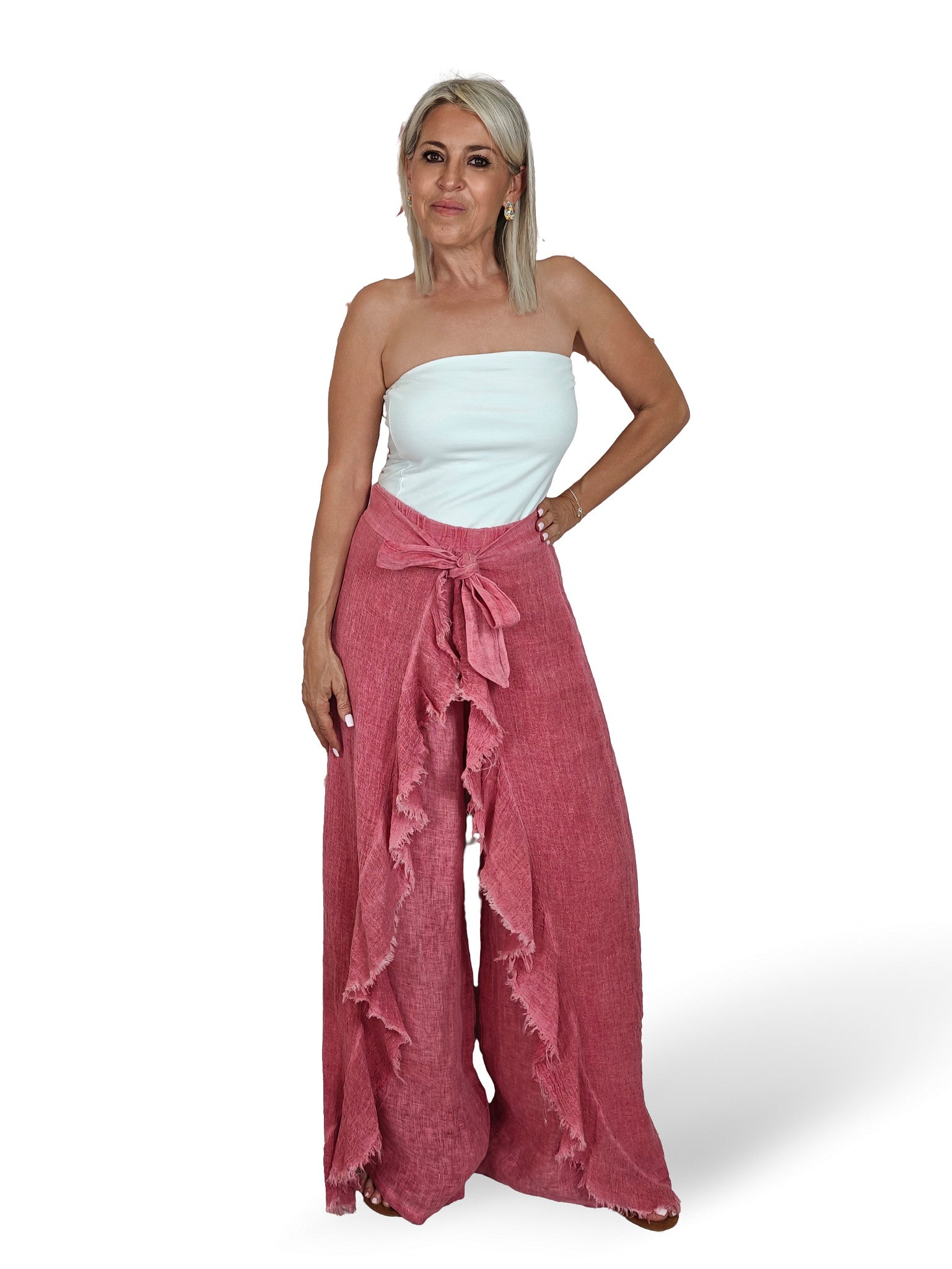 PANTALON CAPA VOLANTES LINO JOT