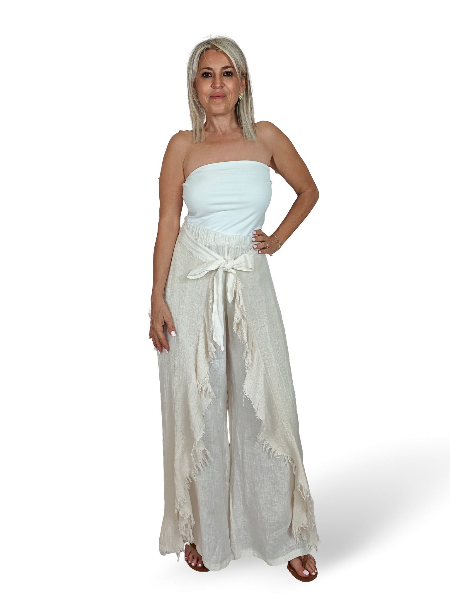 PANTALON CAPA VOLANTES LINO JOT