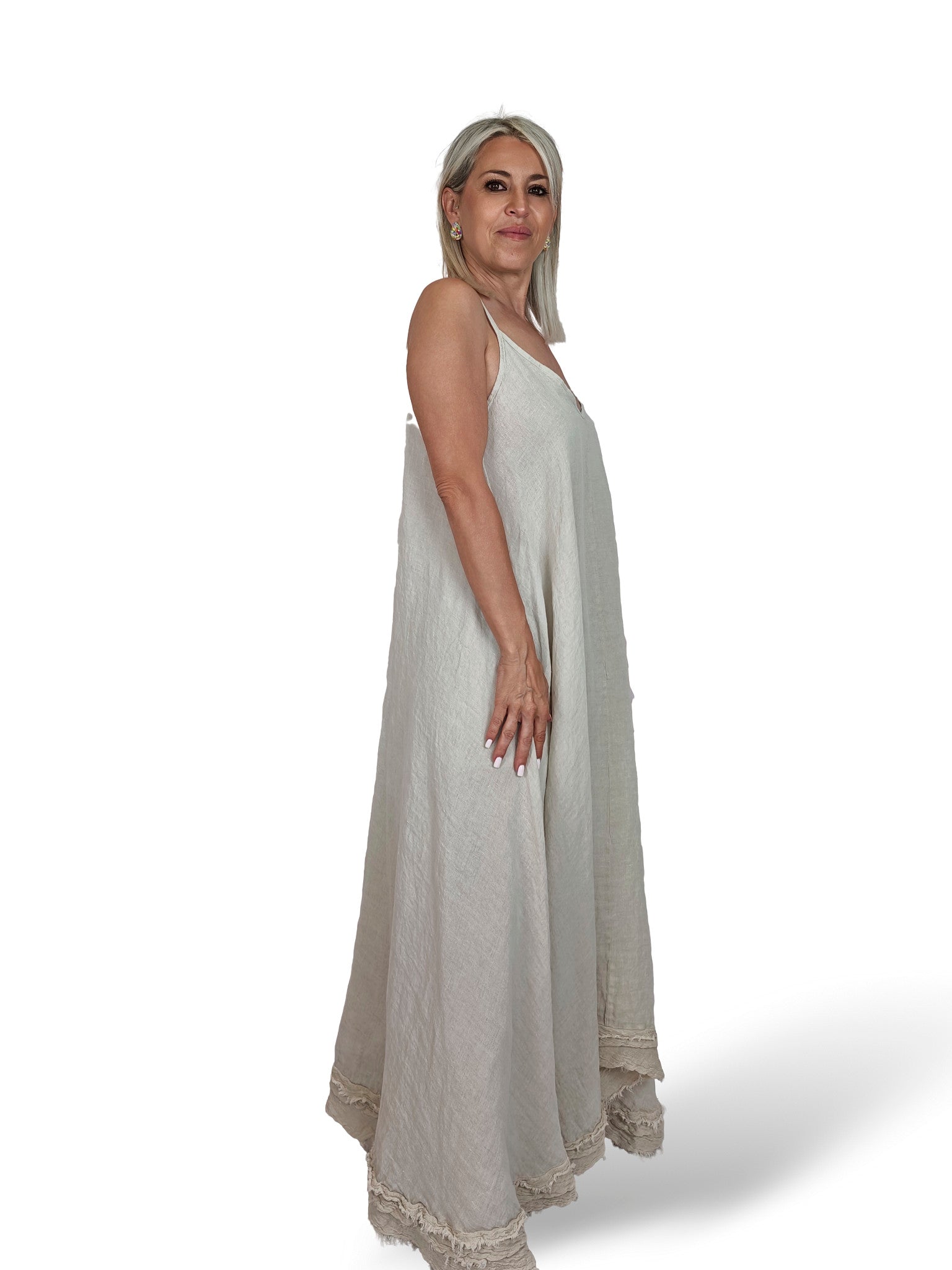 VESTIDO LARGO TIRANTES LINO JOT