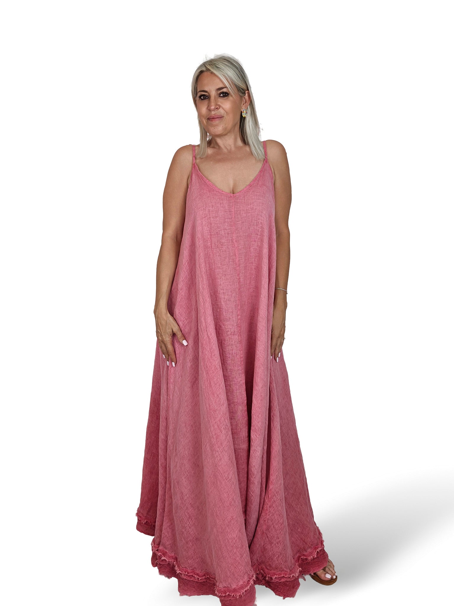 VESTIDO LARGO TIRANTES LINO JOT