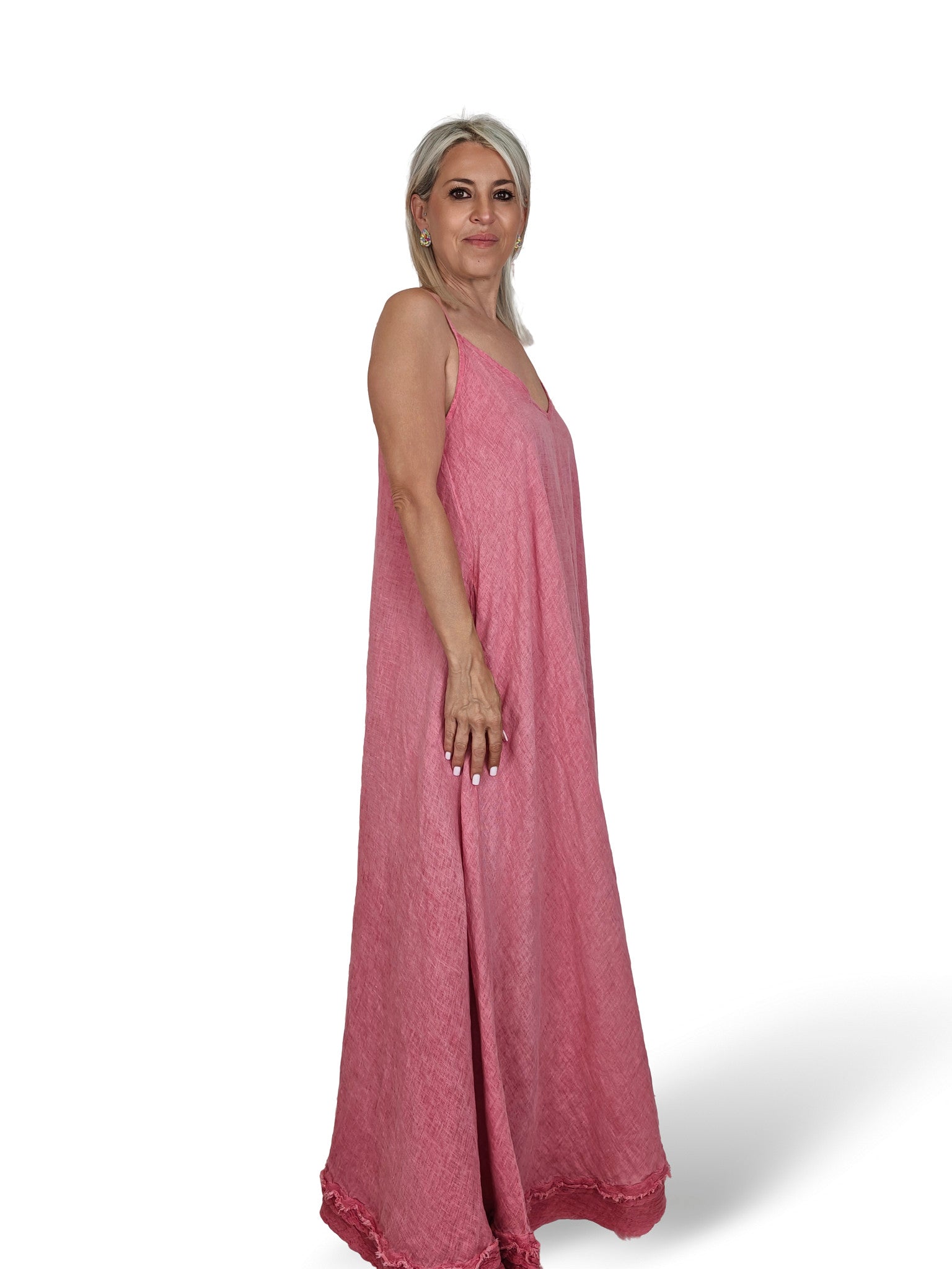 VESTIDO LARGO TIRANTES LINO JOT