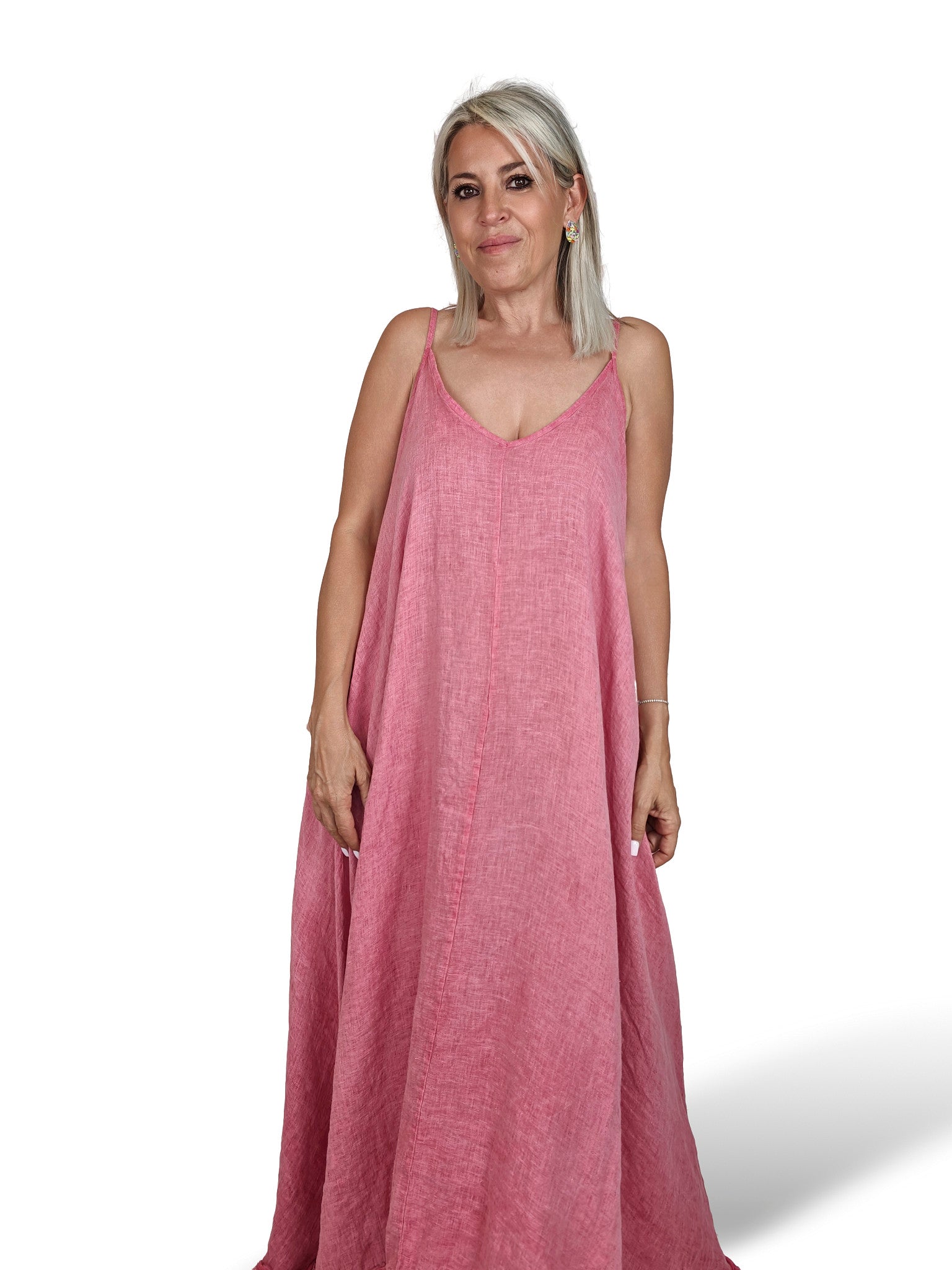 VESTIDO LARGO TIRANTES LINO JOT