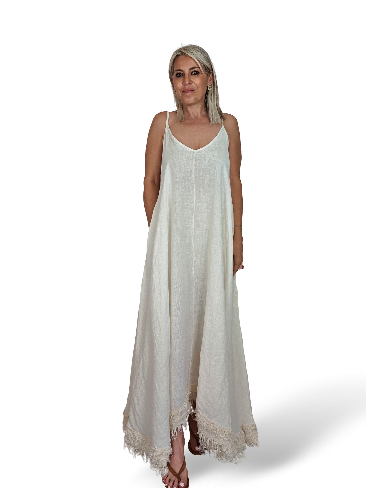VESTIDO LARGO TIRANTES LINO JOT