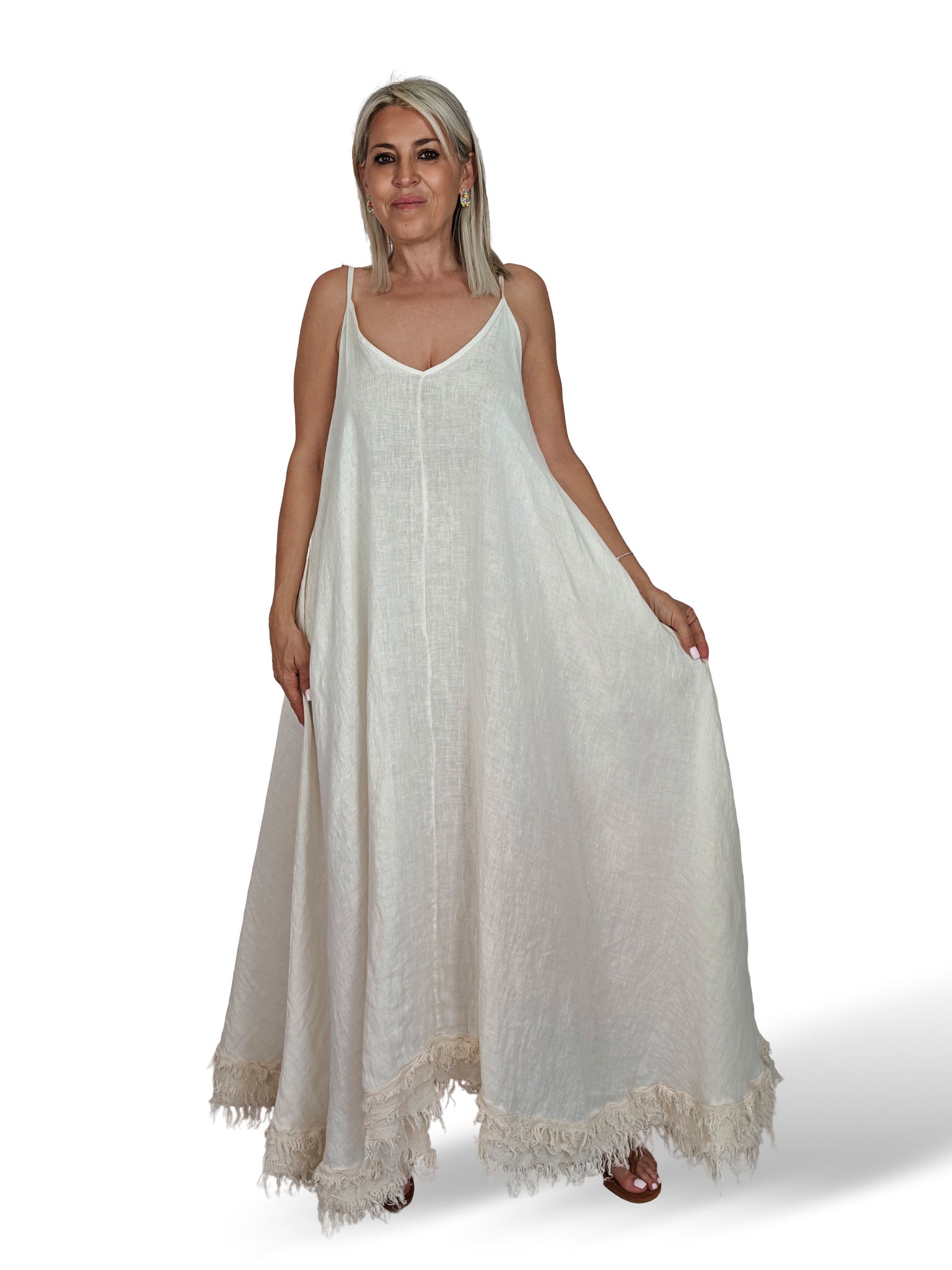 VESTIDO LARGO TIRANTES LINO JOT